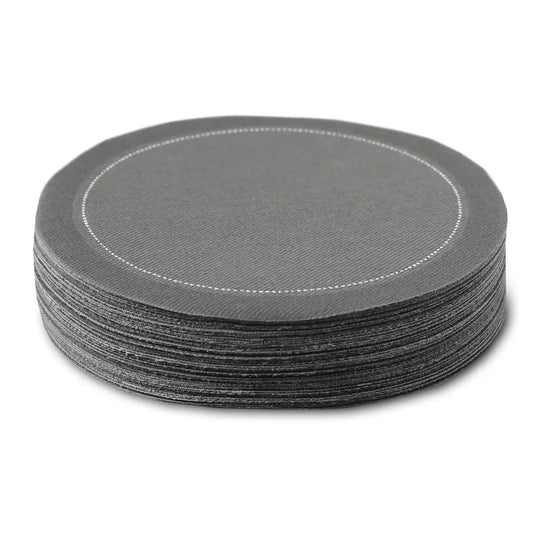 Anthracite 4" Round Cotton Cocktail Napkins - Case - Five Star Napkins