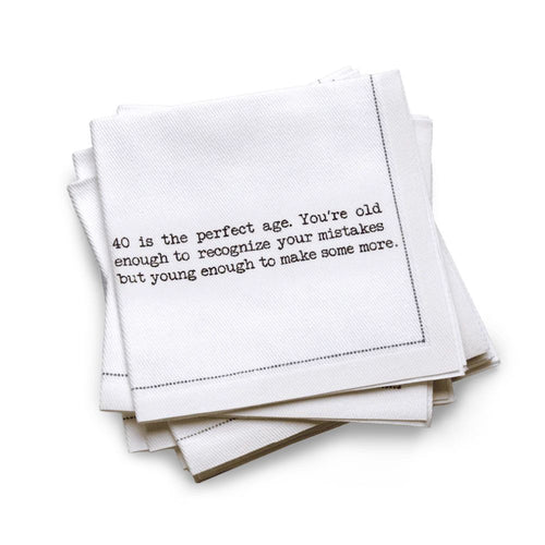 1/4 Fold 40th Birthday Quotes Napkins