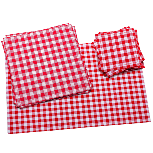 Dinner Table Set | Red Vichy