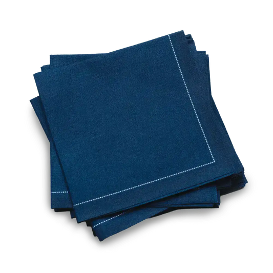 Midnight Blue Cotton 1/4 Fold Cocktail Napkins