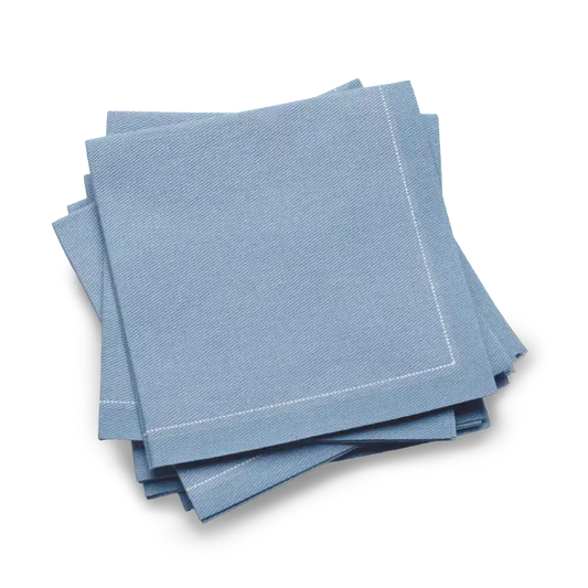 Sky Blue 1/4 Fold Cocktail Napkins