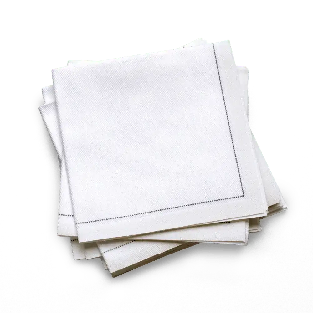 White Cotton 1/4 Fold Cocktail Napkins - Five Star Napkins