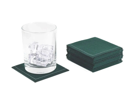 British Racing Green 1/4 Fold Cocktail Napkins - Five Star Napkins
