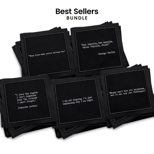 Best Sellers Quotes Napkins Bundle - Black Quotes