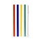 Four multicolored reusable glass smoothie straws with a cleaning brush, by Five Star Napkins.