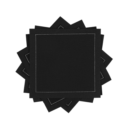 Cotton Cocktail Napkin - Black