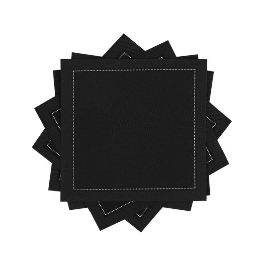 Cotton Cocktail Napkin - Black
