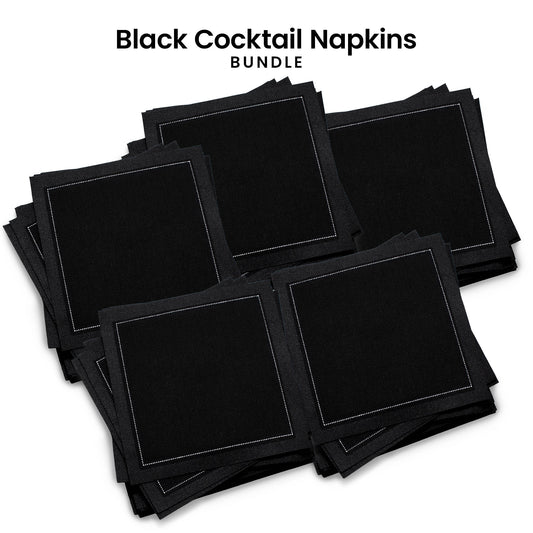 Black Cocktail Napkins Bundle