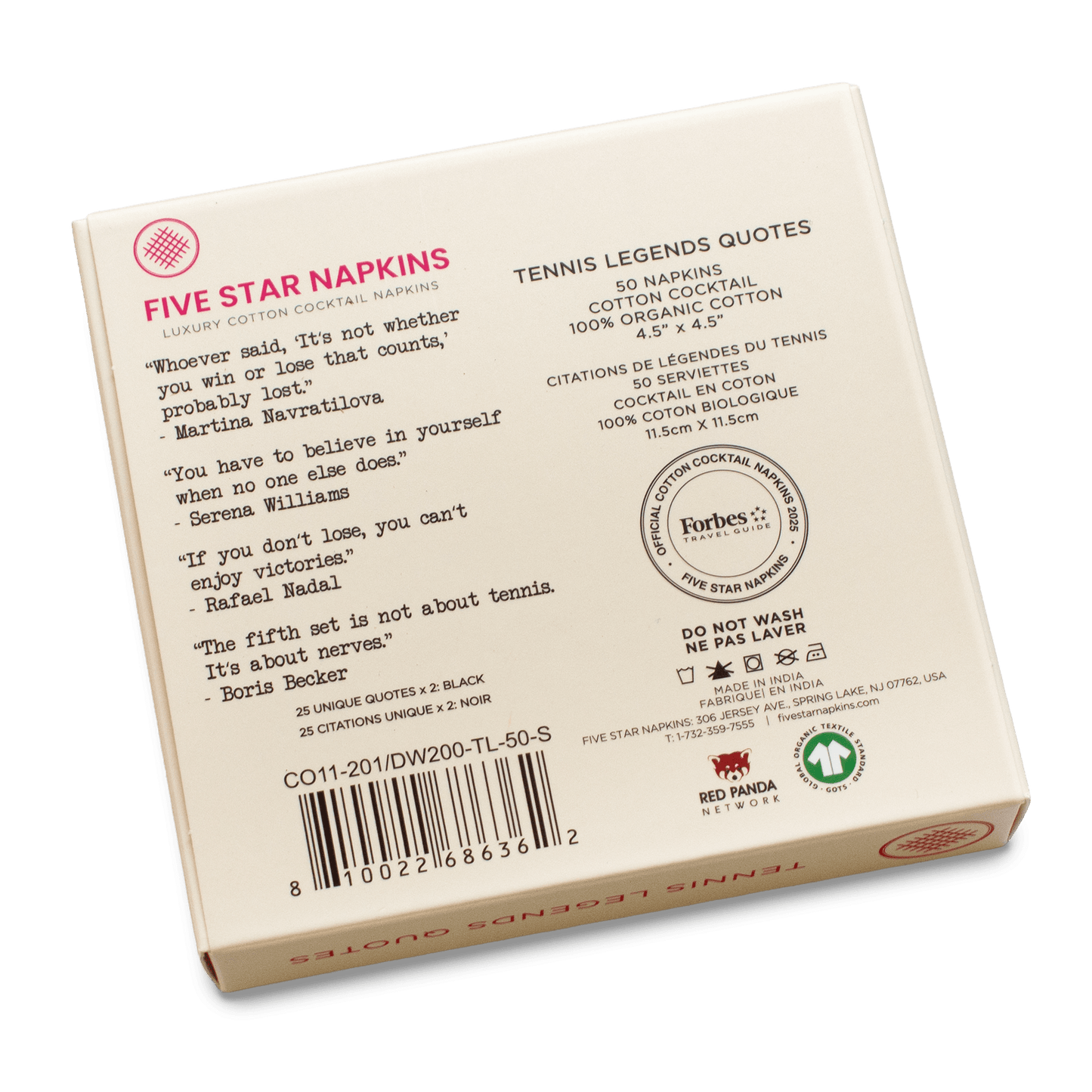 Tennis Legends Quotes Napkins Case