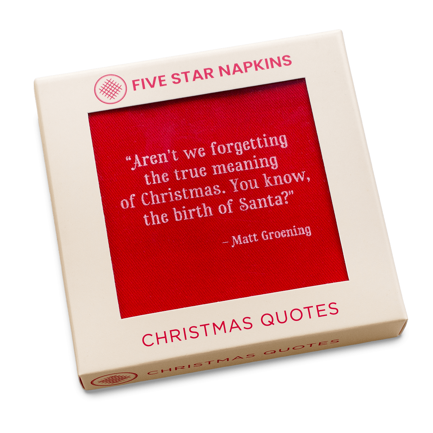 Christmas Quotes Napkins Red with White Quotes- Case