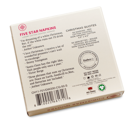 Christmas Quotes Napkins Red with White Quotes- Case