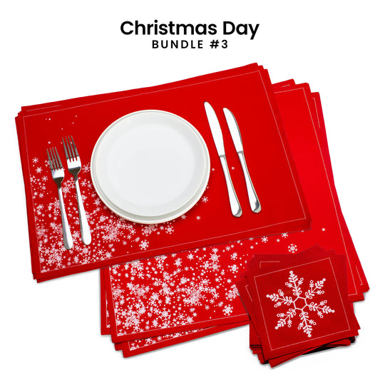 Red Snowflake Table Set | Christmas Bundle 3