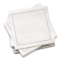 Stack of ecru organic cotton cocktail napkins, by Five Star Napkins.