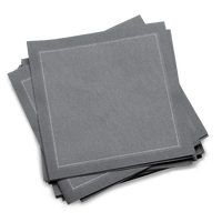 Stack of luxury grey organic cotton cocktail napkins from Five Star Napkins