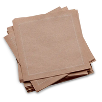 Stack of luxury nude organic cotton cocktail napkins by Five Star Napkins