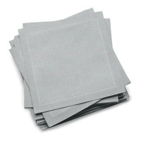 Stack of luxury organic cotton pearl grey cocktail napkins from Five Star Napkins