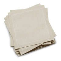 Beige organic cotton cocktail napkins from Five Star Napkins stacked neatly