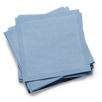 Sky blue organic cotton cocktail napkins, luxury table setting by Five Star Napkins
