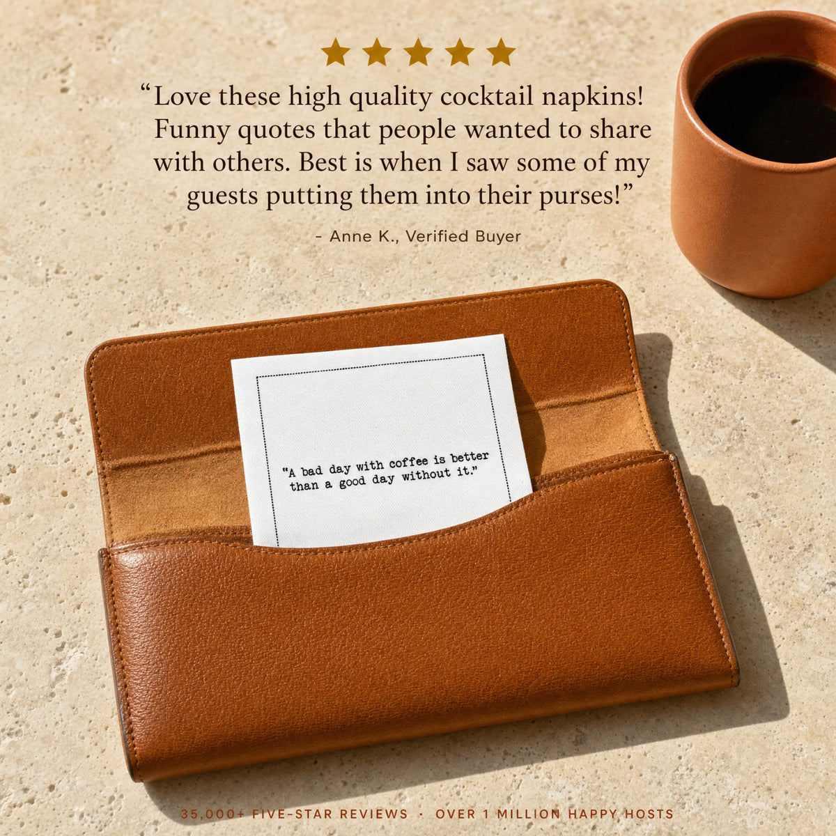 5 Star Review For Five Star Napkins Coffee Quotes