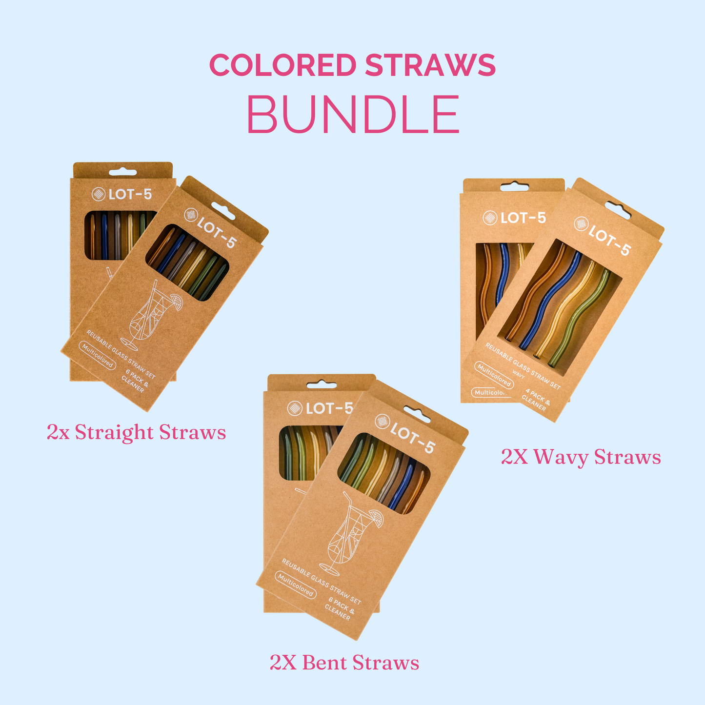 Colored Straws Bundle