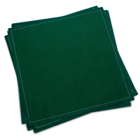 Dark green luxury cotton dinner napkins with white stitched border from Five Star Napkins