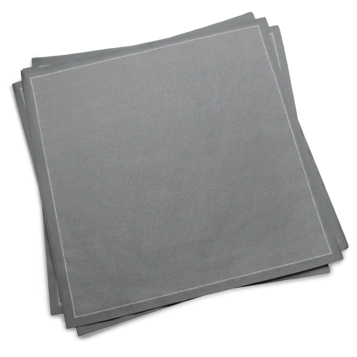 Luxury grey cotton dinner napkins with stitched border, Five Star Napkins product
