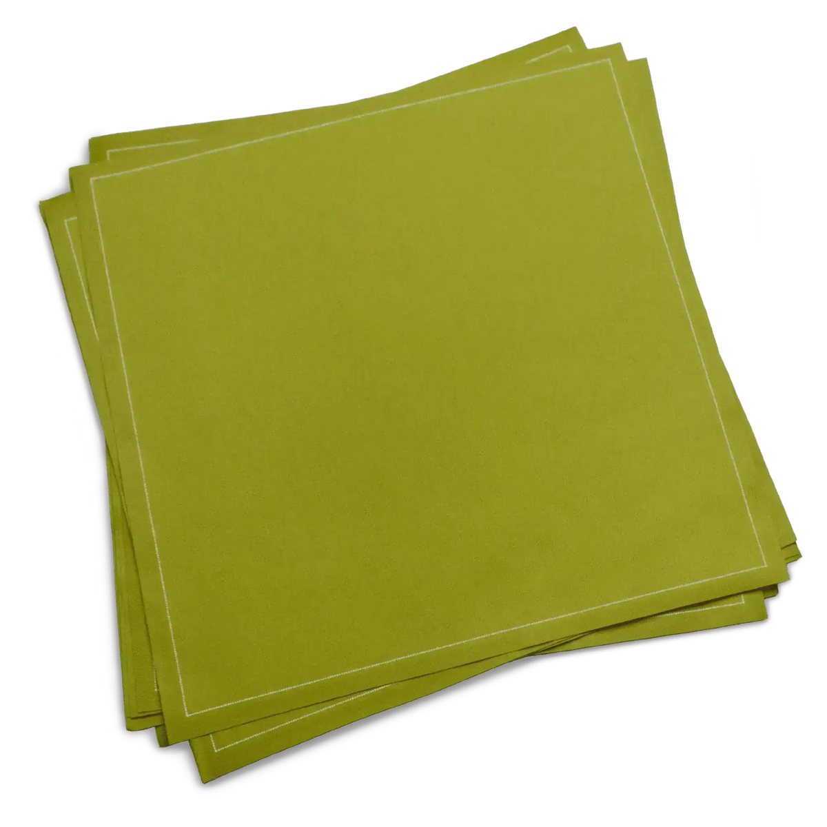 Pear green luxury organic cotton dinner napkins with simple border design