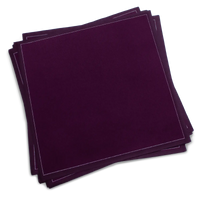 Stack of purple organic cotton dinner napkins from Five Star Napkins