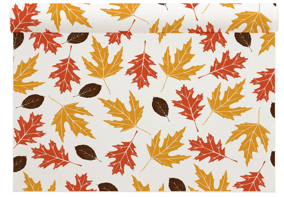 Fall Leaves Linen Printed Placemat - 18.9" x 12.6" - 12 Units Per Roll - Five Star Napkins