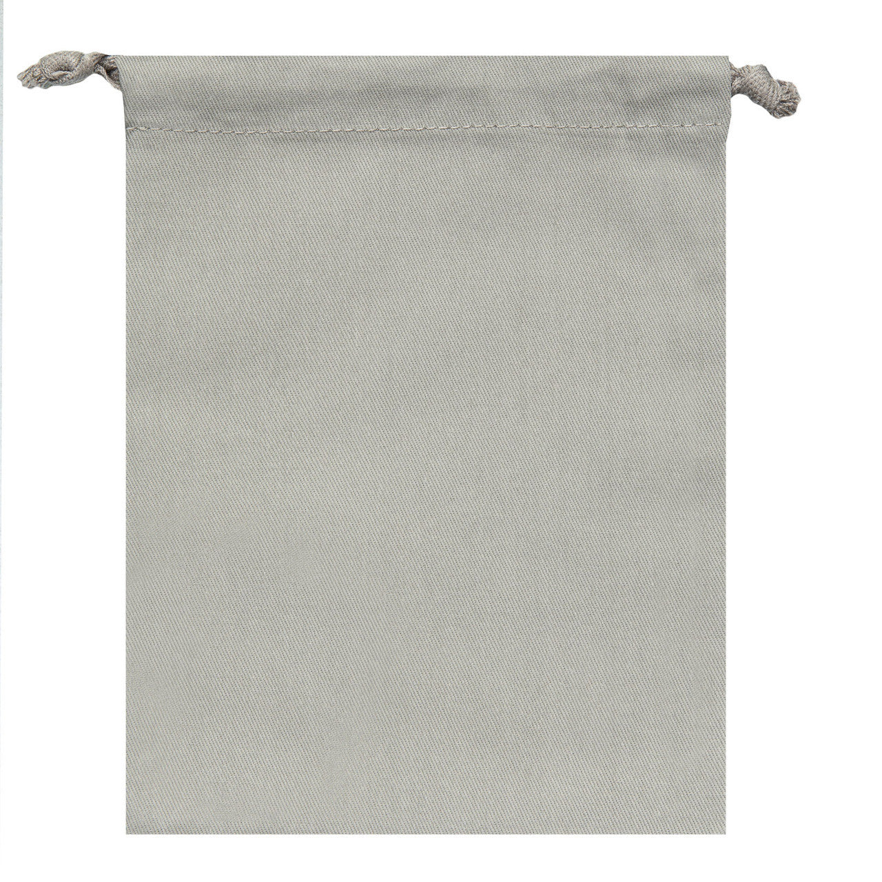 Grey Storage Pouch - 100% Organic Cotton - 8” x 6” Drawstring Bag - 100 Units