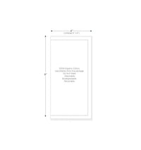Organic cotton napkin, half-fold, 4 by 8 inches, product info printed at center.