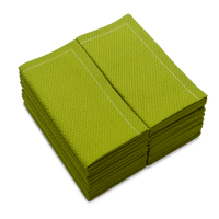 Stack of Pear organic cotton hand towels with visible textured weave and folded edges