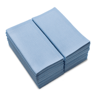 Stack of SkyBlue organic cotton hand towels with textured pattern
