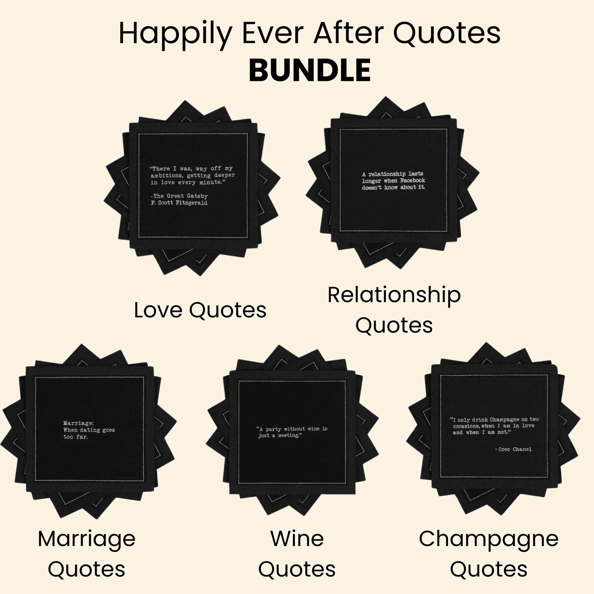 Happily Ever After Quotes Bundle - Black