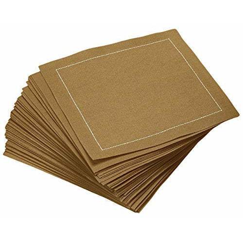Cotton Cocktail Napkins - Khaki - Five Star Napkins