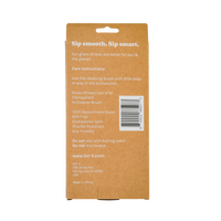 Back of a Lot-5 glass straw set package with care instructions, barcode, and product details printed on brown cardboard.
