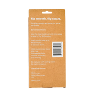 Back of multicolored glass straws packaging with care instructions and barcode.