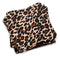 Cotton cocktail leopard print fabric on a white background