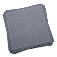 Stack of grey organic cotton luncheon napkins, by Five Star Napkins.