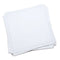 Stack of white organic cotton luncheon napkins with a stitched border, by Five Star Napkins.