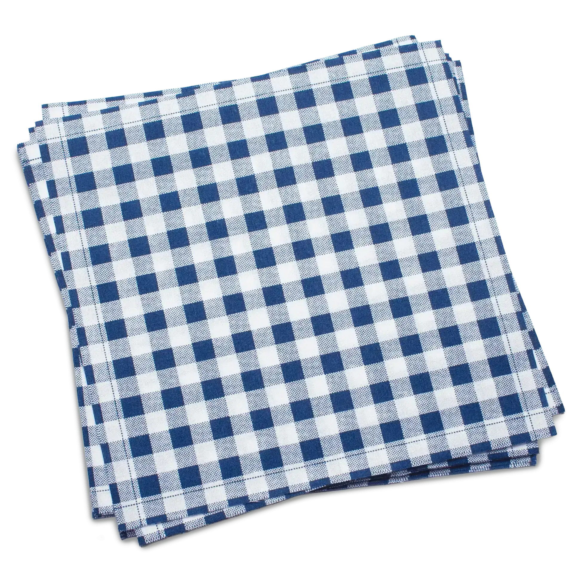 Luxury navy blue gingham cotton napkins stack, Five Star Napkins table linen
