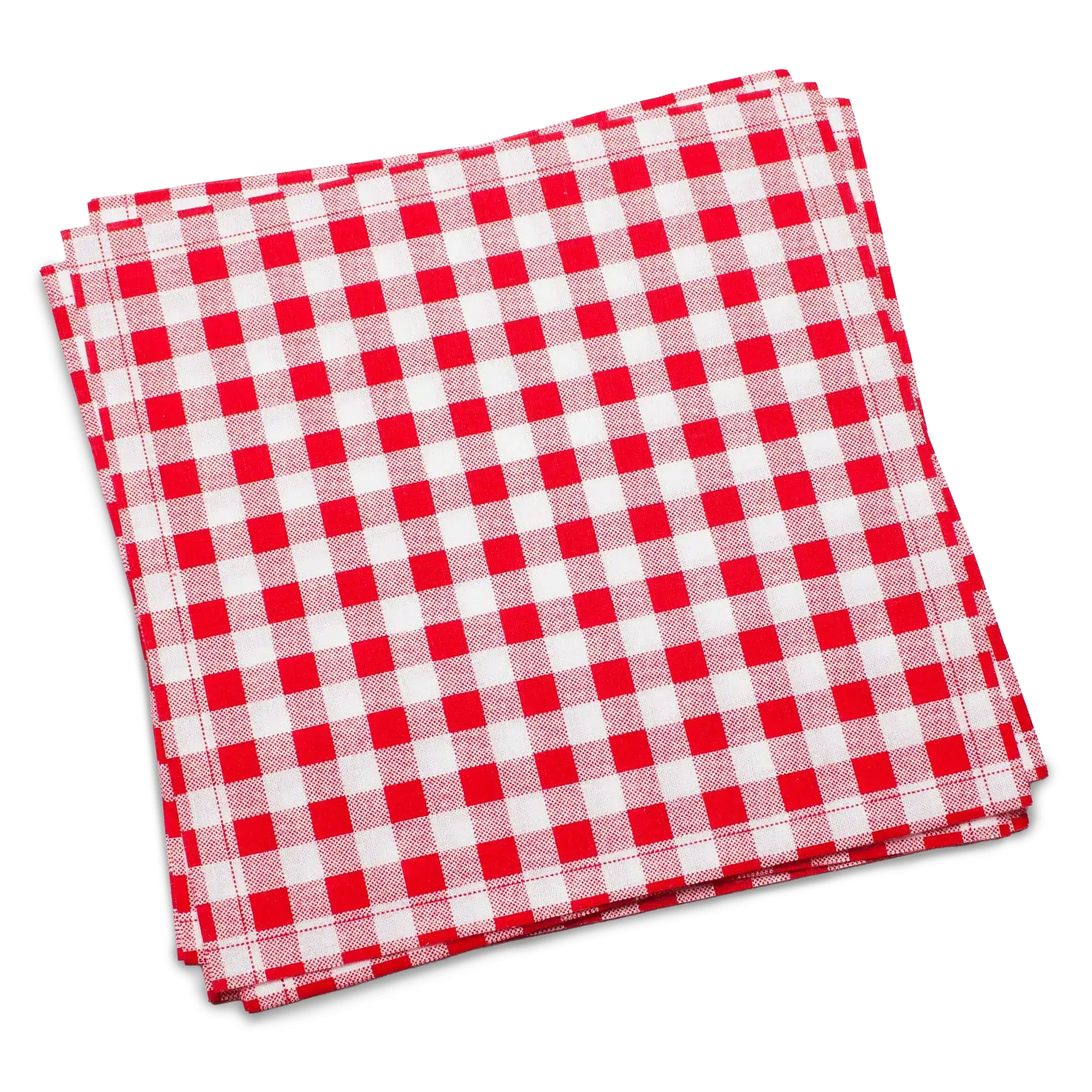 Red and white gingham organic cotton napkin, luxury tabletop linen by Five Star Napkins