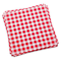 Red and white gingham organic cotton napkin, luxury tabletop linen by Five Star Napkins