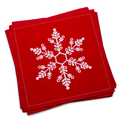 Snowflake Red Luncheon Napkins
