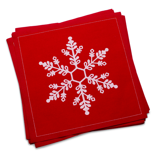 Snowflake Red Luncheon Napkins