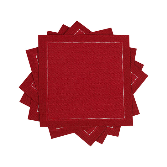 Cotton Cocktail Napkin - Red