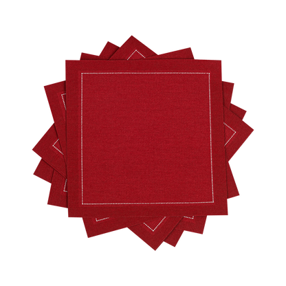Cotton Cocktail Napkin - Red