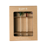 Kraft gift box for the Five Star Napkins Palm Springs Series reusable glass swizzle sticks.