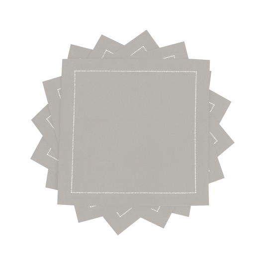 Cotton Cocktail Napkin - Pearl Grey