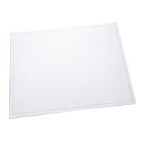 White luxury cotton placemat with stitched border on plain background